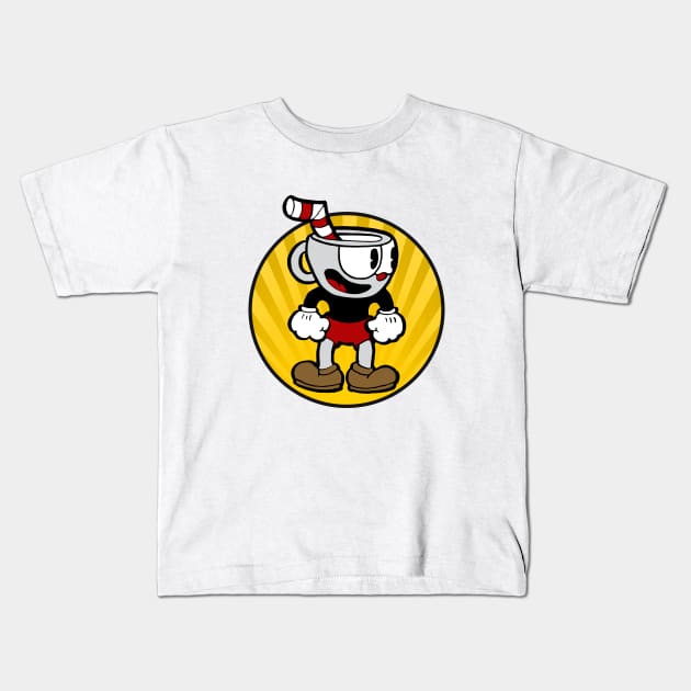 cuphead circle Kids T-Shirt by gallo178